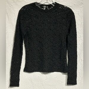 Aqua Black Textured Lace Blouse